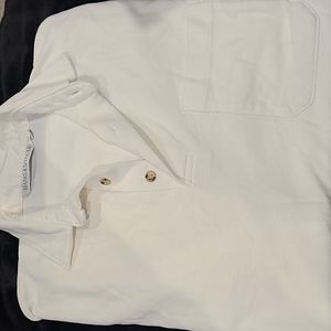 Marks & Spencer white cotton/polyester short sleeve polo shirt